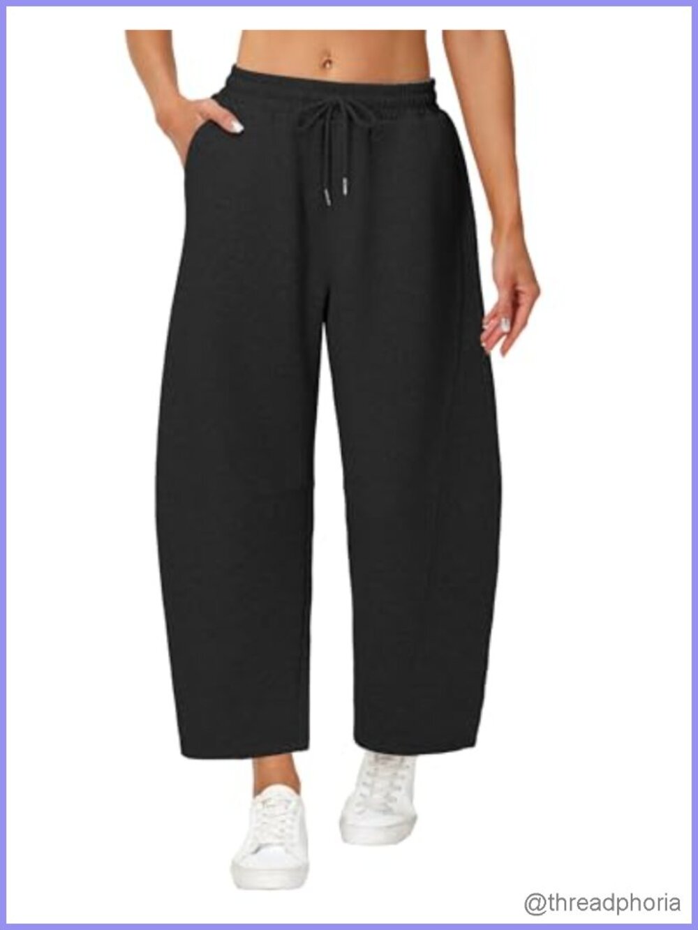 Women's Barrel Leg Sweatpants Cotton Wide Lounge Baggy Pants with Pocket Winter
